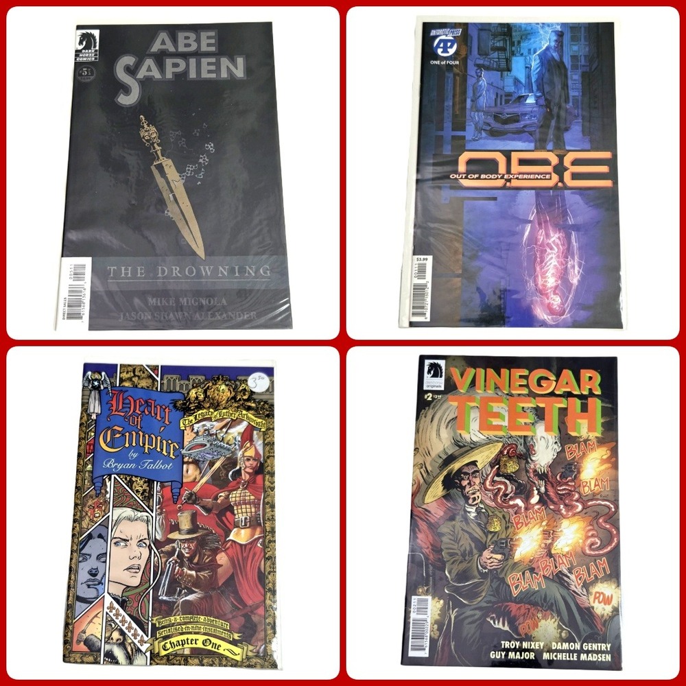 4 Comic Book Lot Abe Sapien Dark Horse Heart Empire Vinegar Teeth OBE Brand New